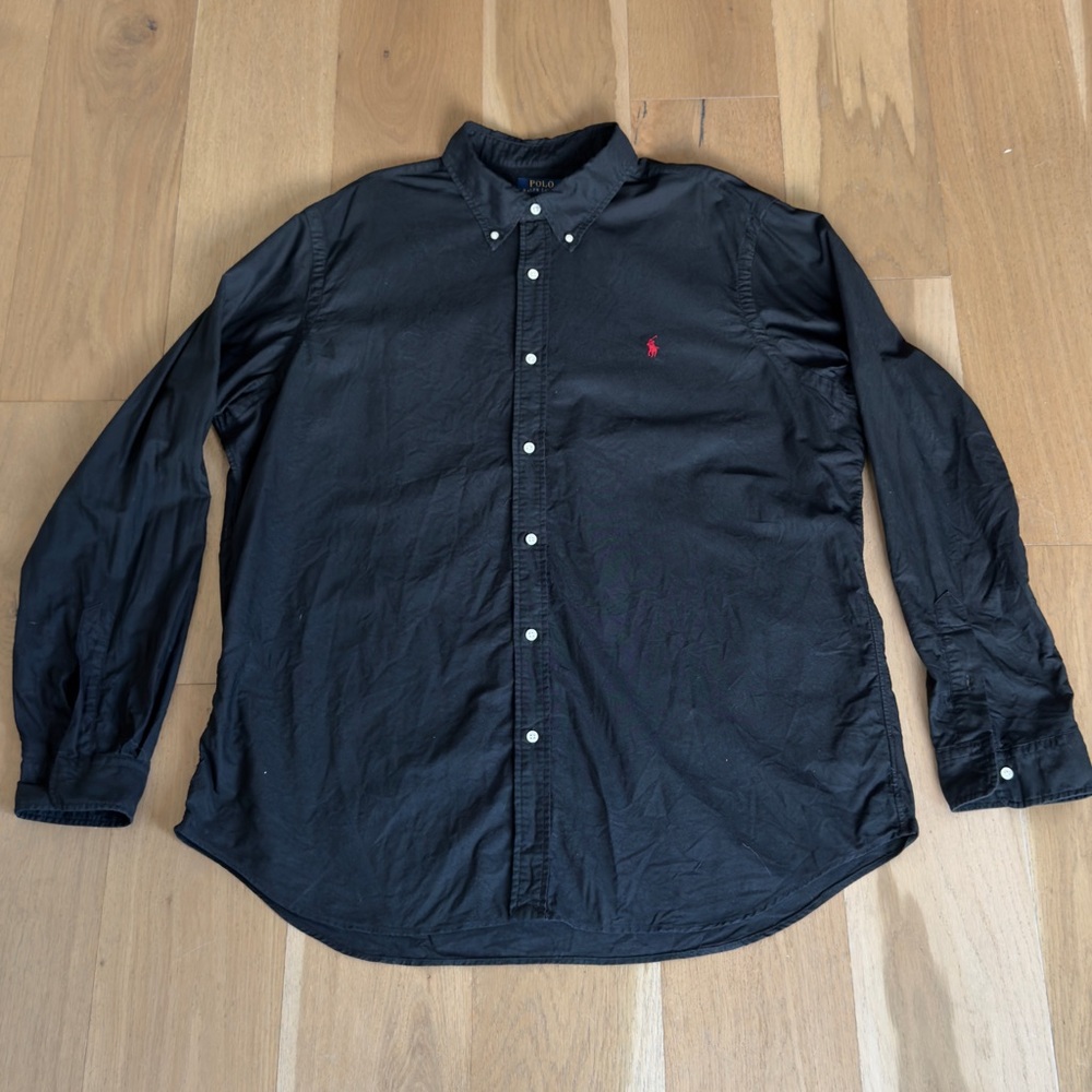 AUTHENTIC Polo Ralph Lauren Garment Dyed Oxford Button Down Shirt XXL Black